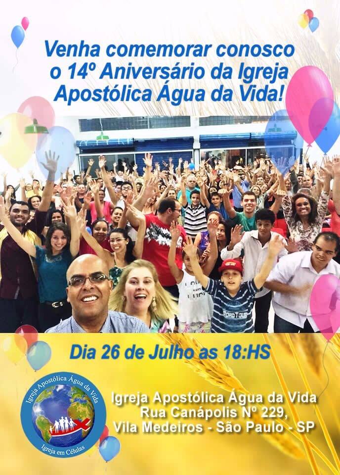 14º Aniversário da Igreja Apostólica Água da Vida